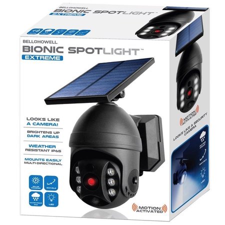 BELL + HOWELL Bell + Howell Bionic Motion-Sensing Solar Powered LED Black Spotlight 8713